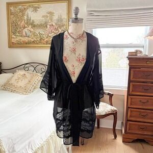 black lace robe  y2k la senza black lace robe size small